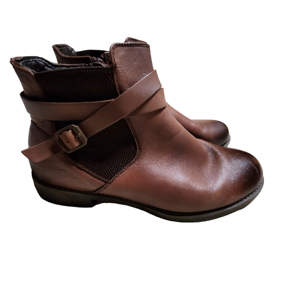 Propet Shoes - Propet Women's Brown Leather Zip Booties Size 9